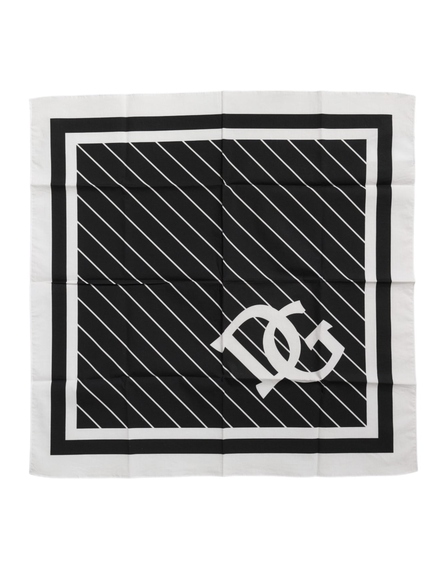 Black White DG Logo Square Men Foulard Scarf