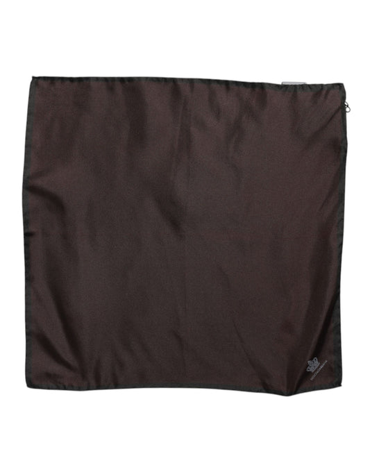 Brown DG Crown Silk Square Men Foulard Scarf