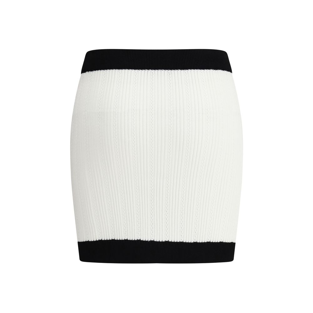 White Viscose Mini Skirt