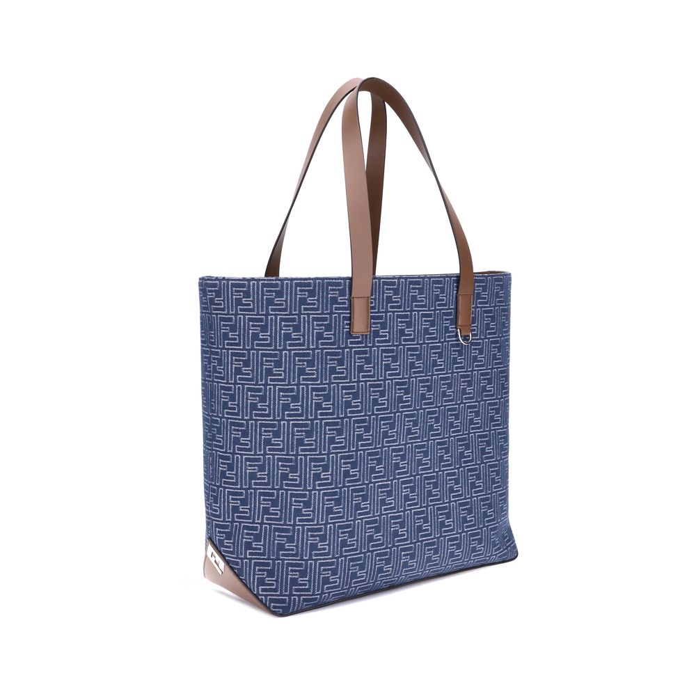Light Blue Cotton Shoulder Bag