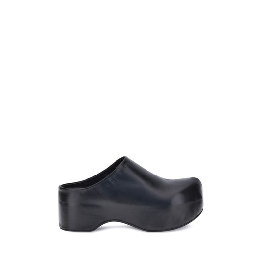 Black Calf Leather Bos Taurus Clogs