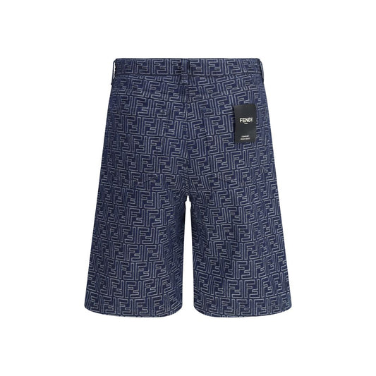 Blue Cotton Bermuda Shorts