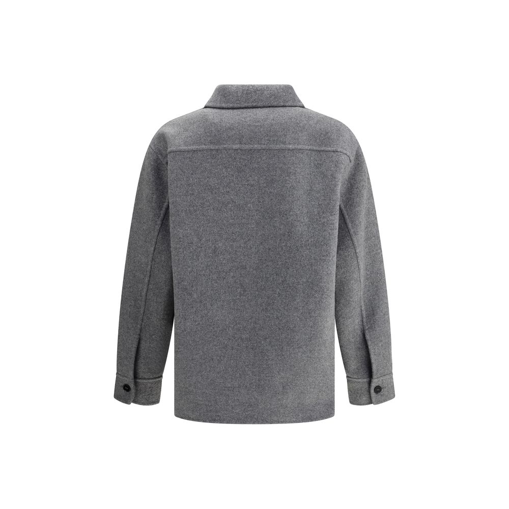 Gray Fleece Wool Coat