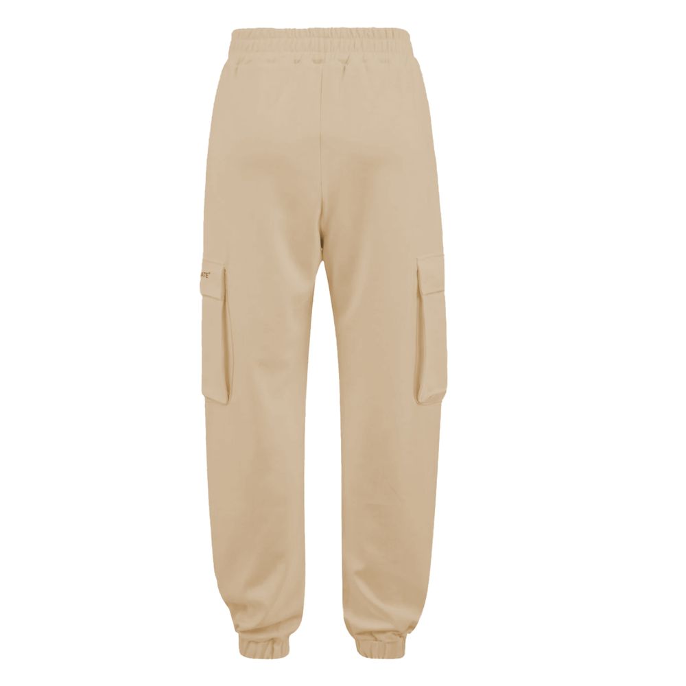 Beige Polyester Women Pants