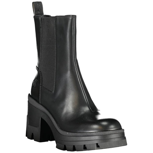 Black Leather Women Boot