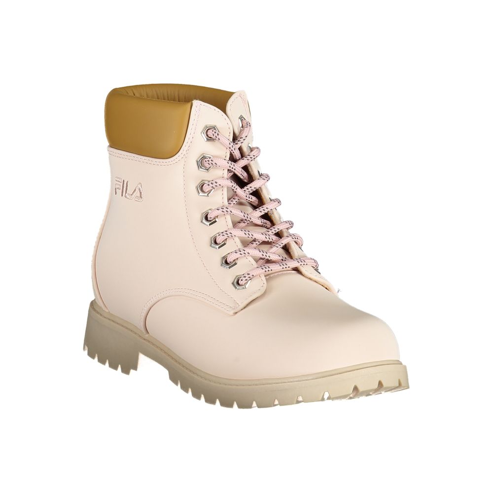 Pink Polyester Women Boot
