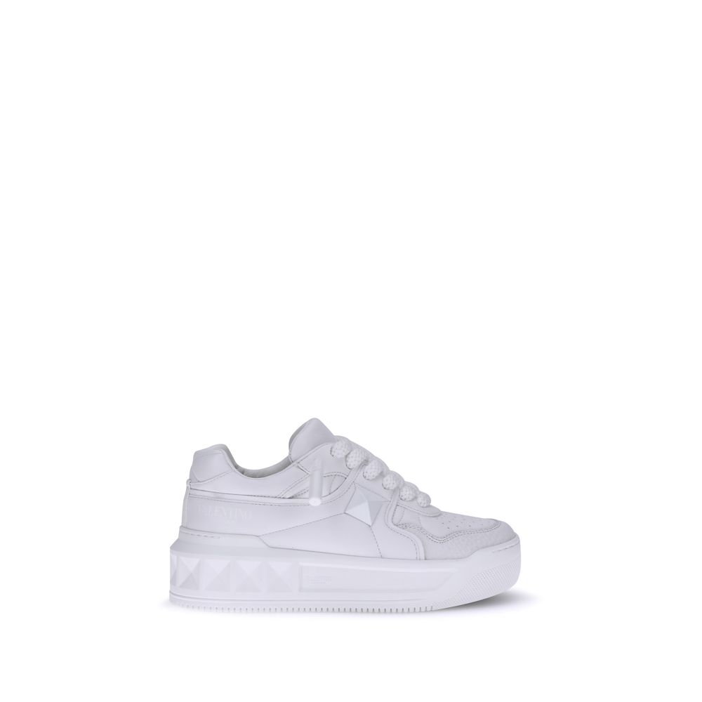 White Calf Leather Bos Taurus Chunky Sneakers