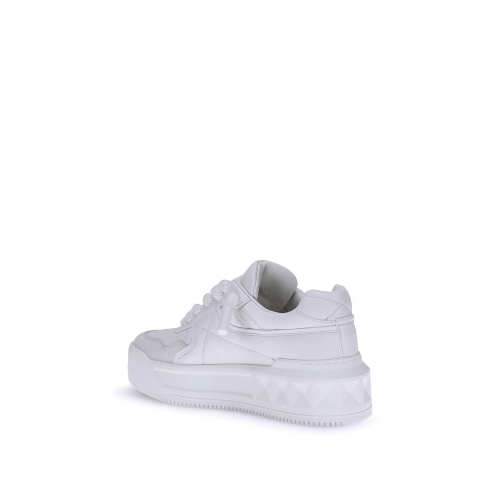 White Calf Leather Bos Taurus Chunky Sneakers
