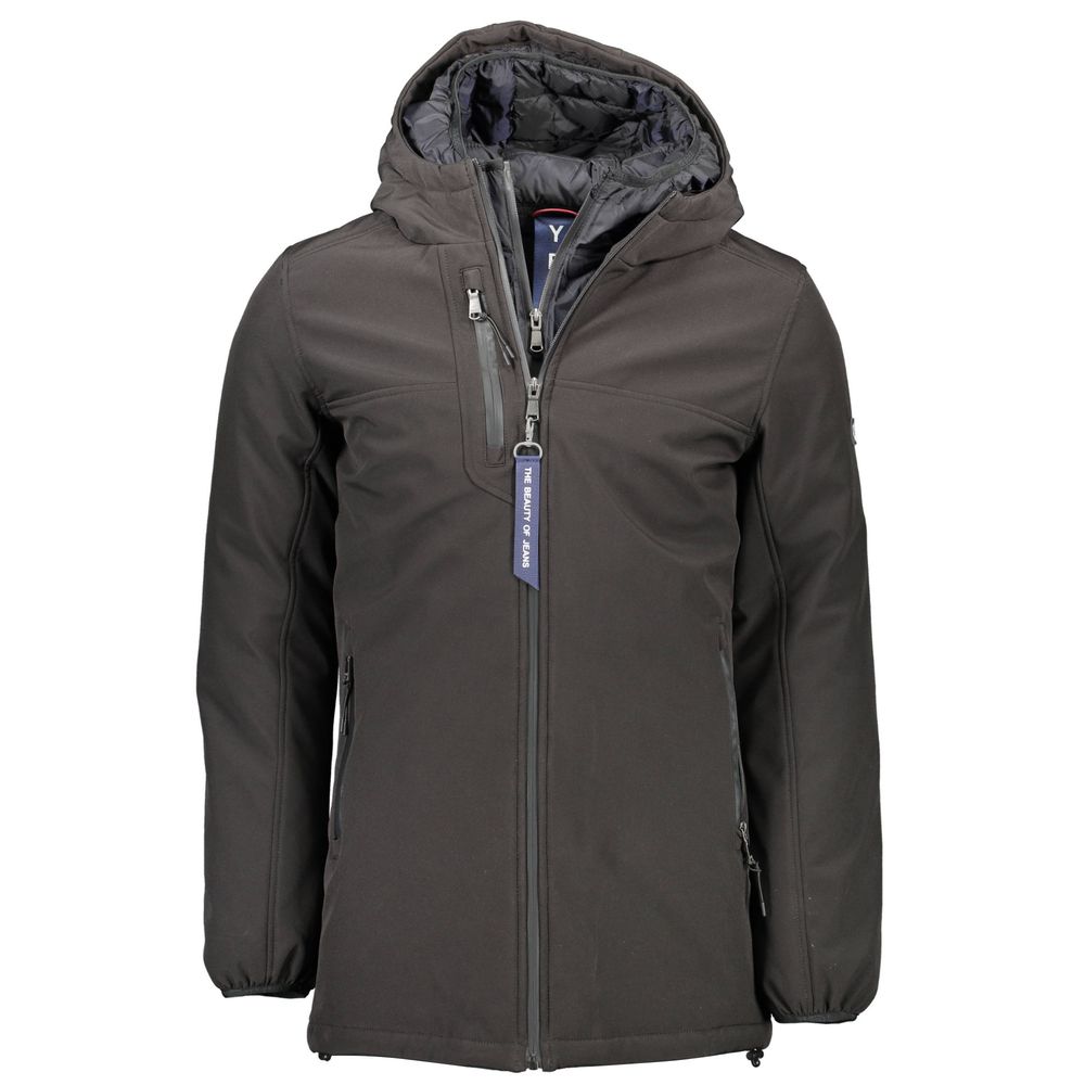 Black Polyester Jackets & Coat