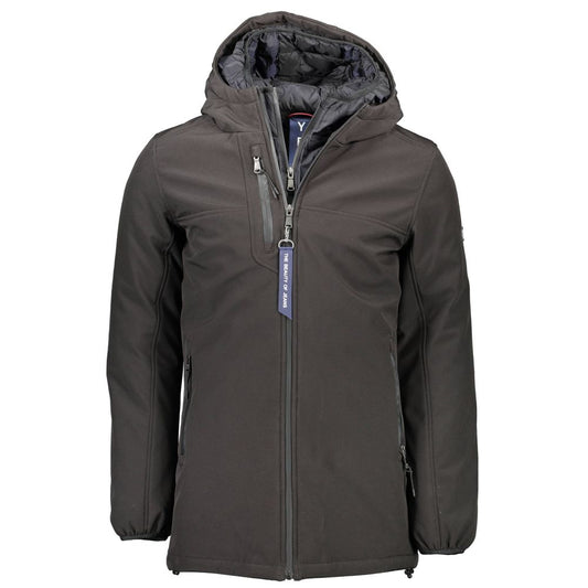 Black Polyester Jackets & Coat