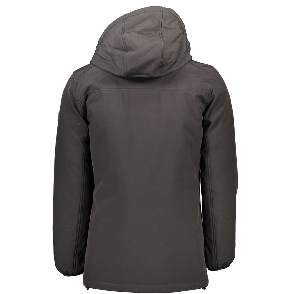 Black Polyester Jackets & Coat