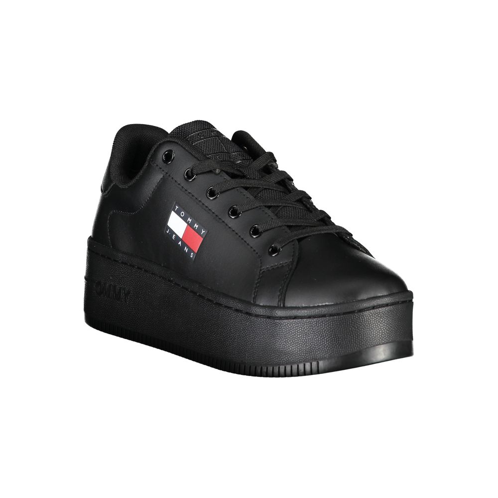 Black Polyester Sneaker