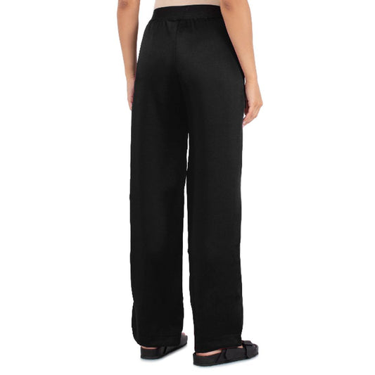 Black Polyester Women Pants
