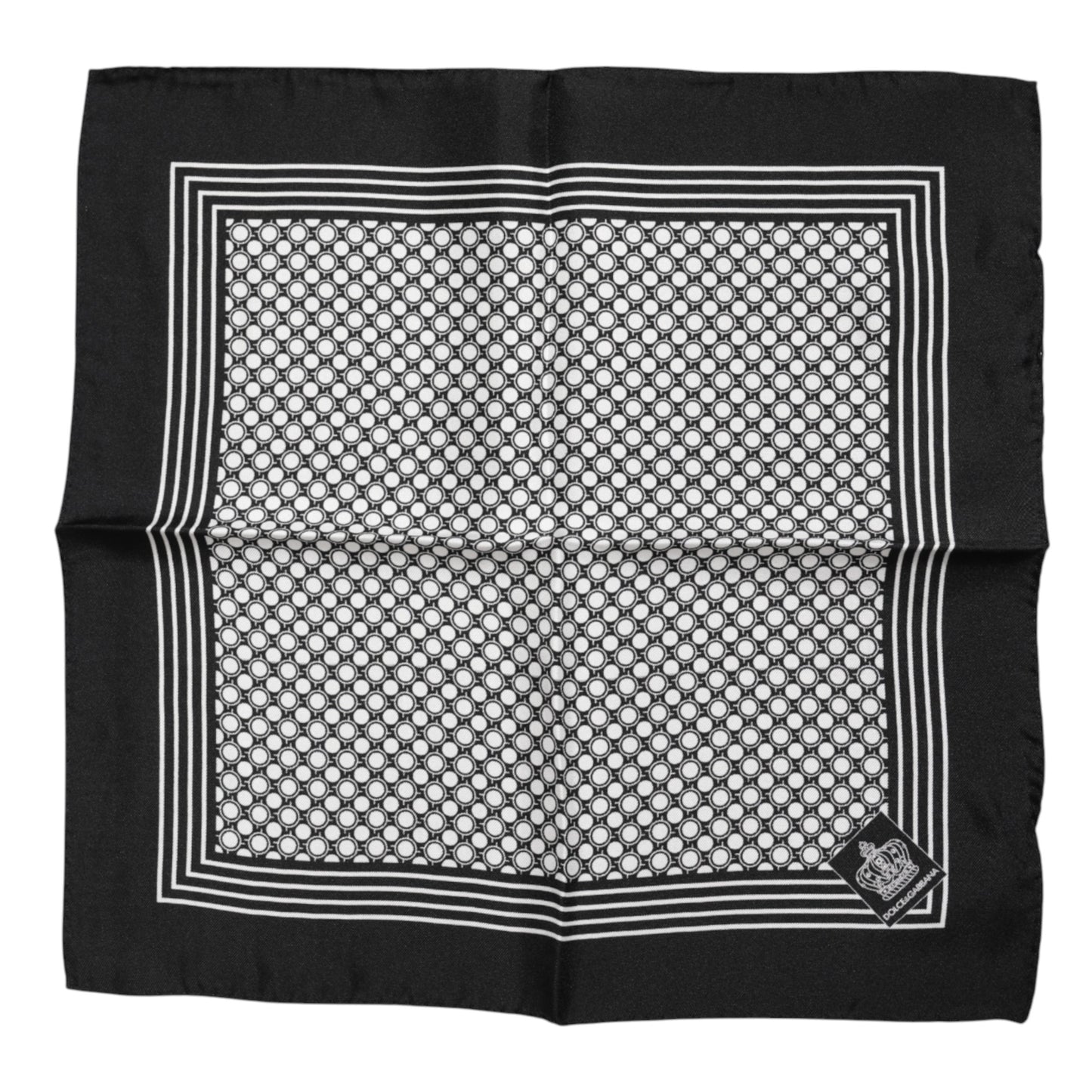 Black White Patterned Square Men Foulard Scarf