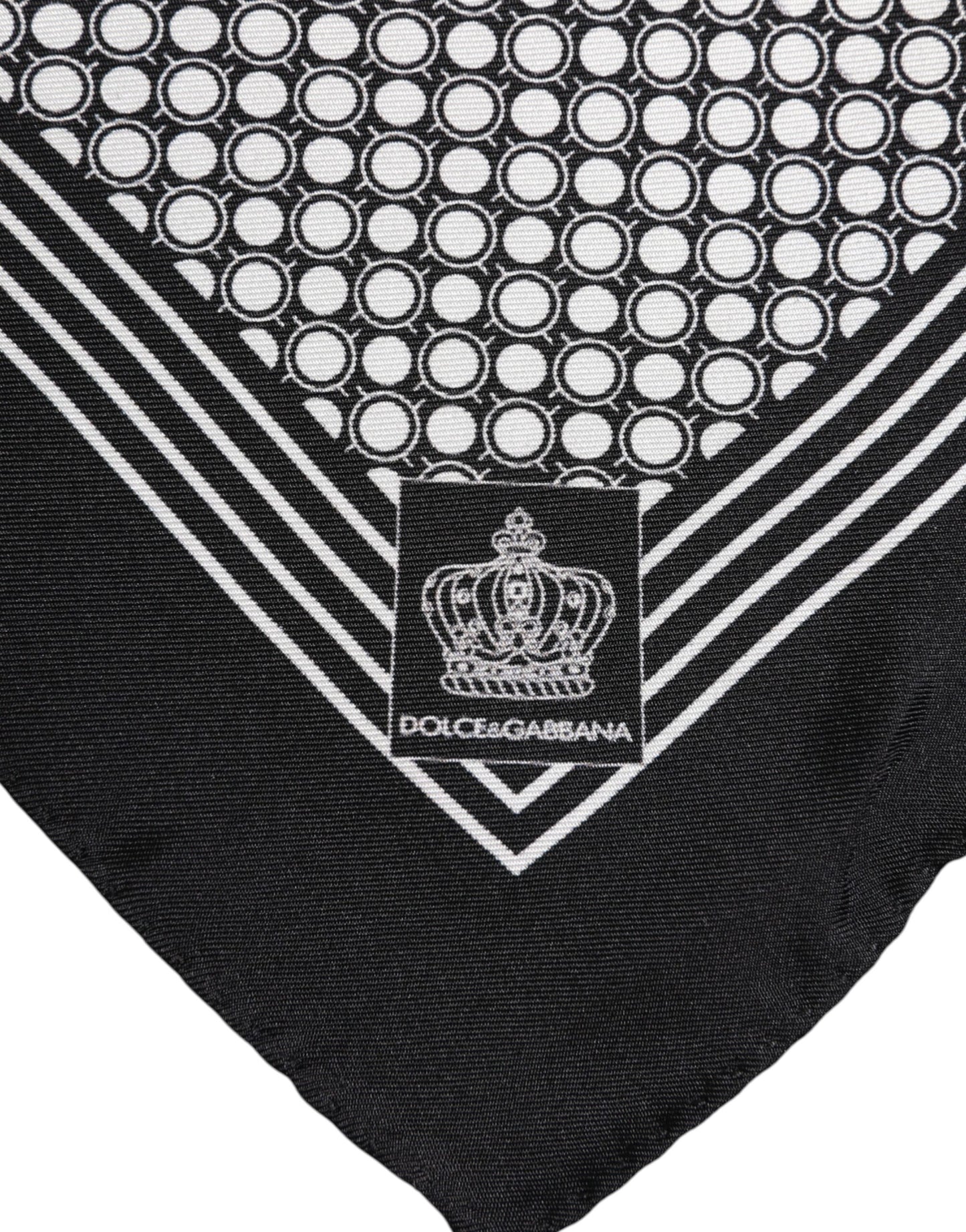 Black White Patterned Square Men Foulard Scarf