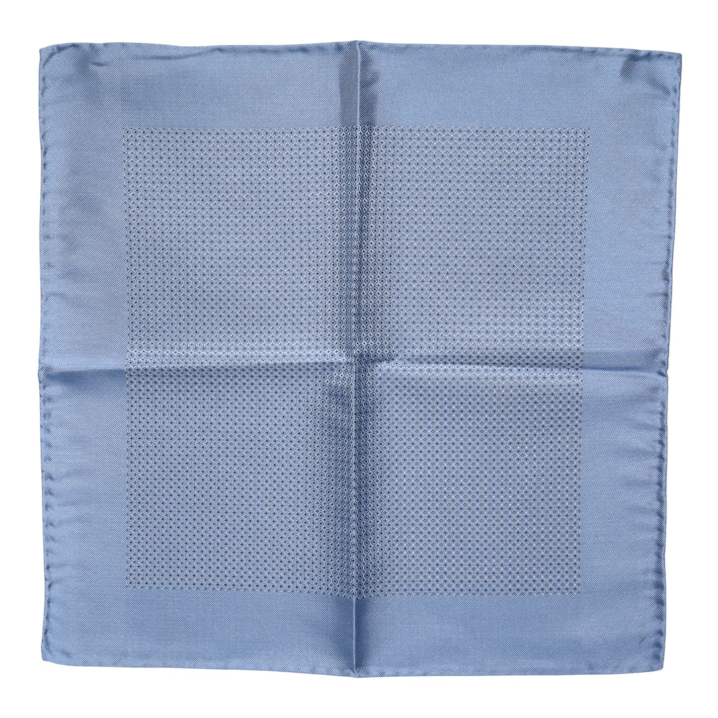 Light Blue Silk Square Men Foulard Scarf