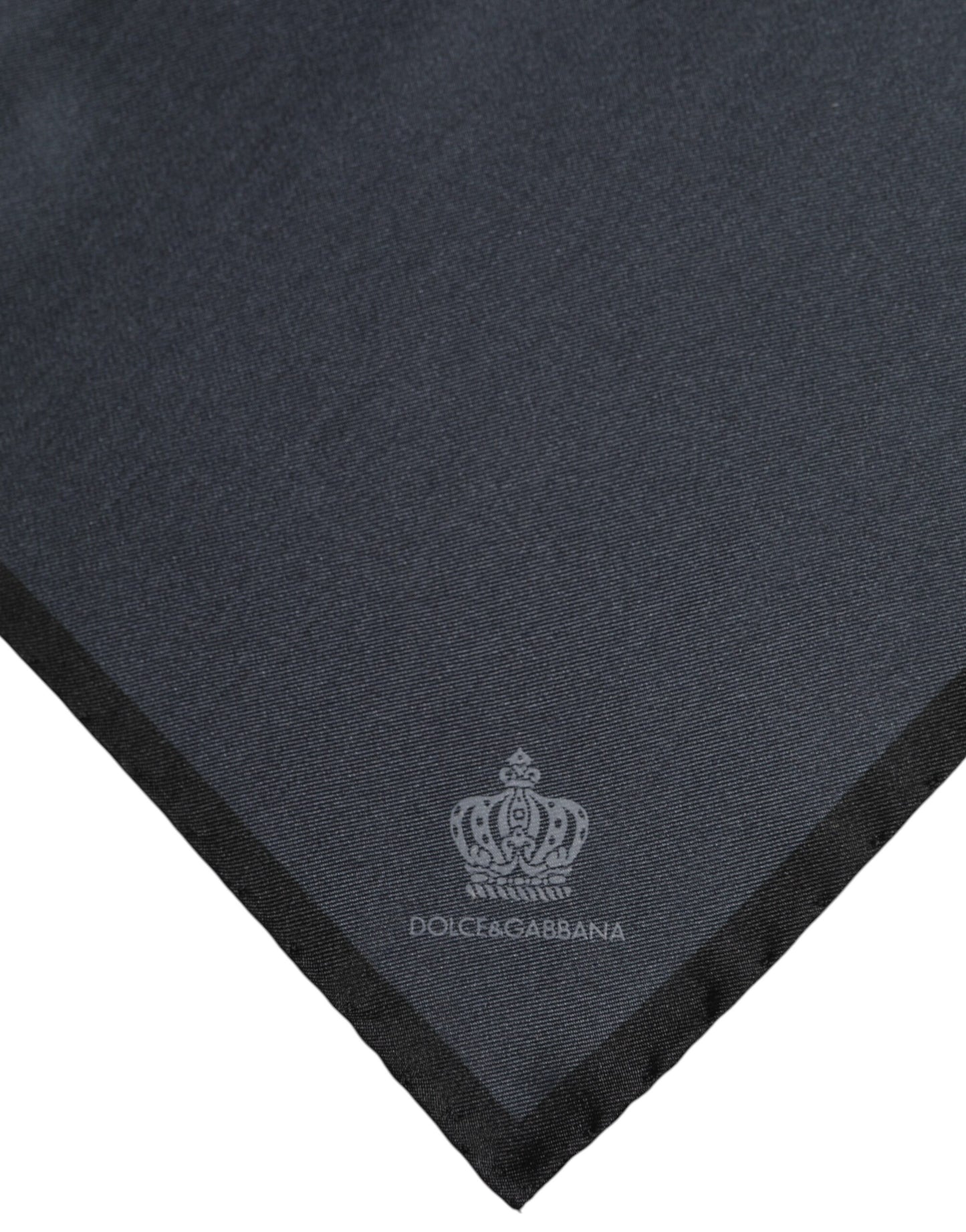 Dark Gray DG Crown Silk Square Foulard Scarf