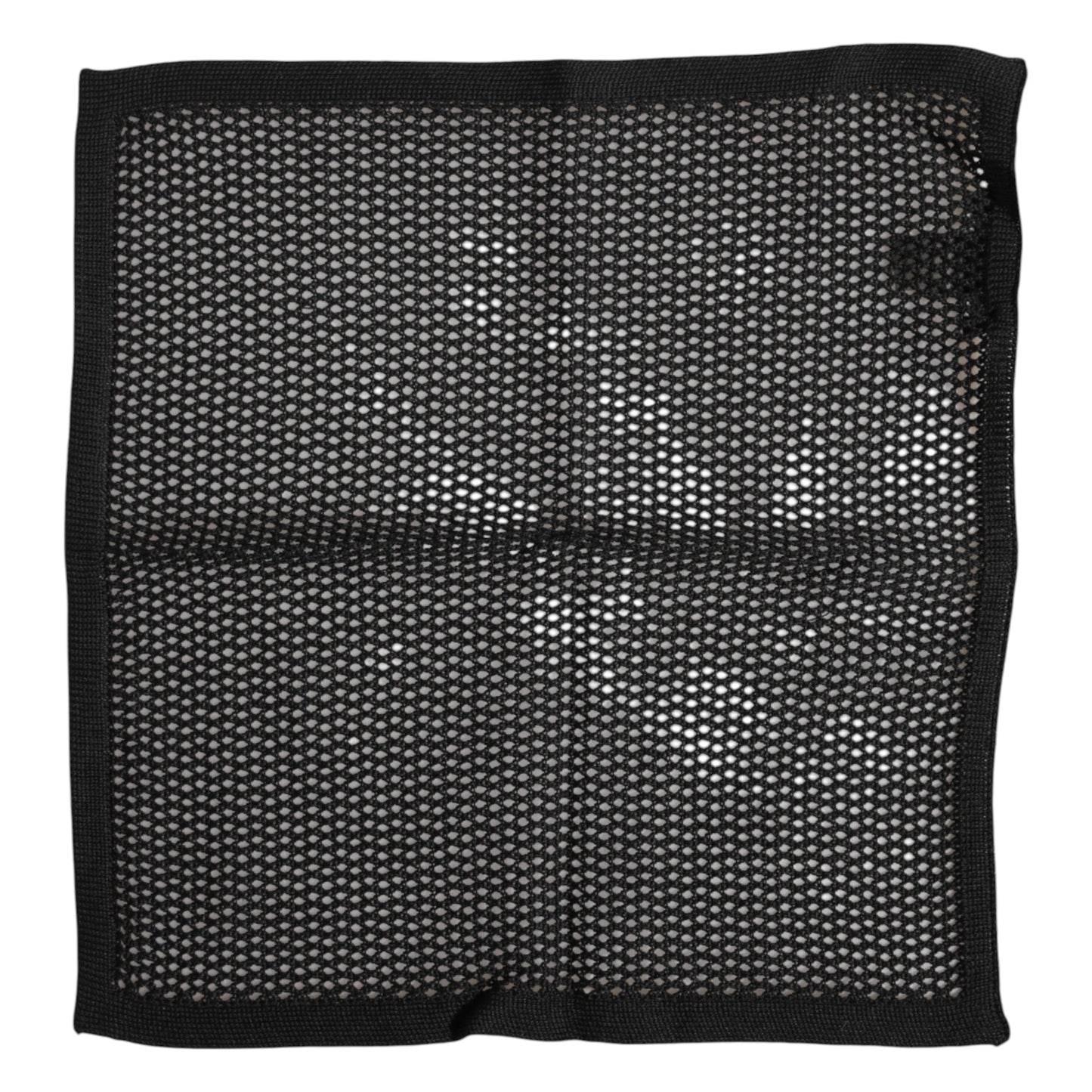 Black Patterned Cotton Square Foulard Scarf