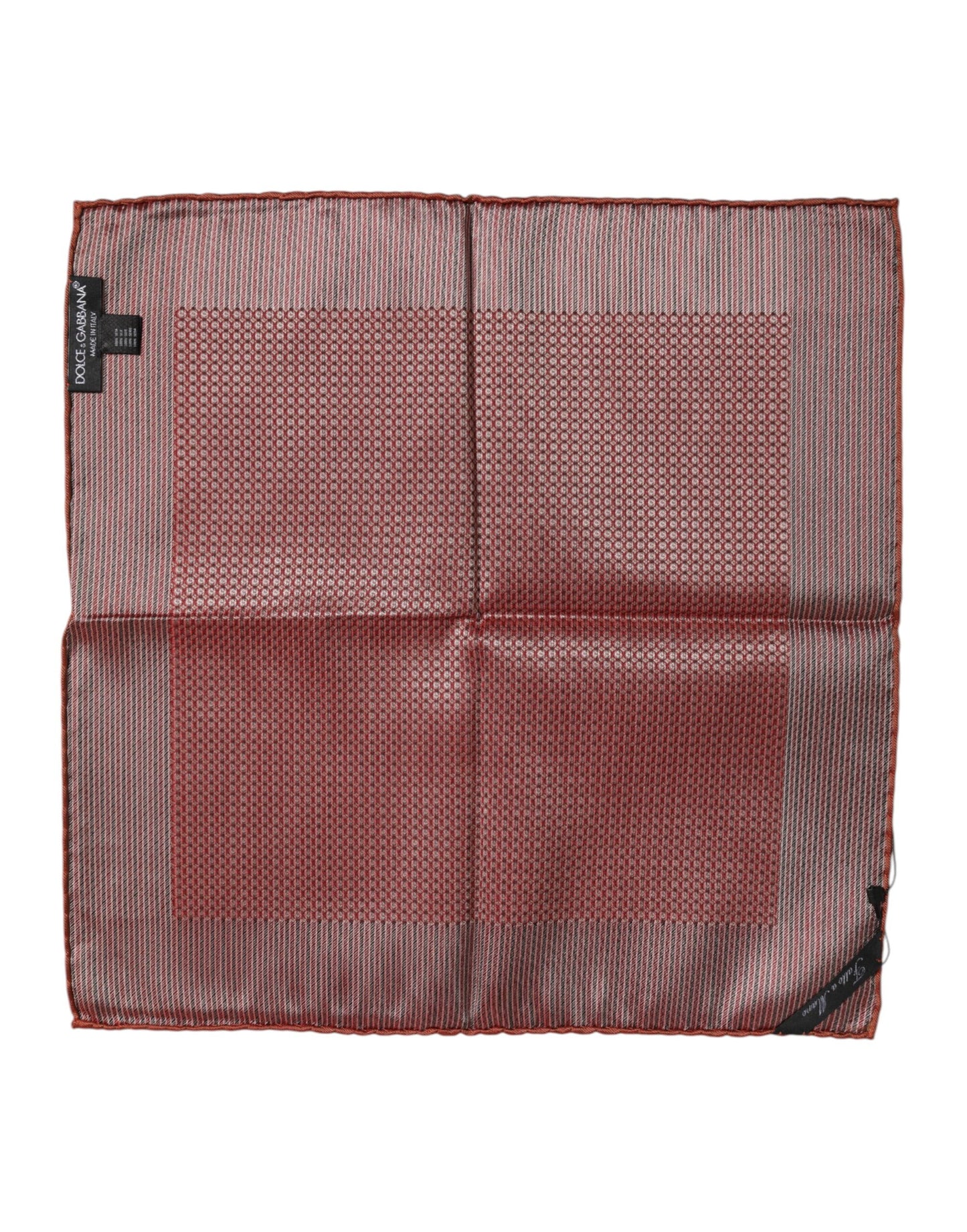 Orange Silk Square Men Foulard Scarf