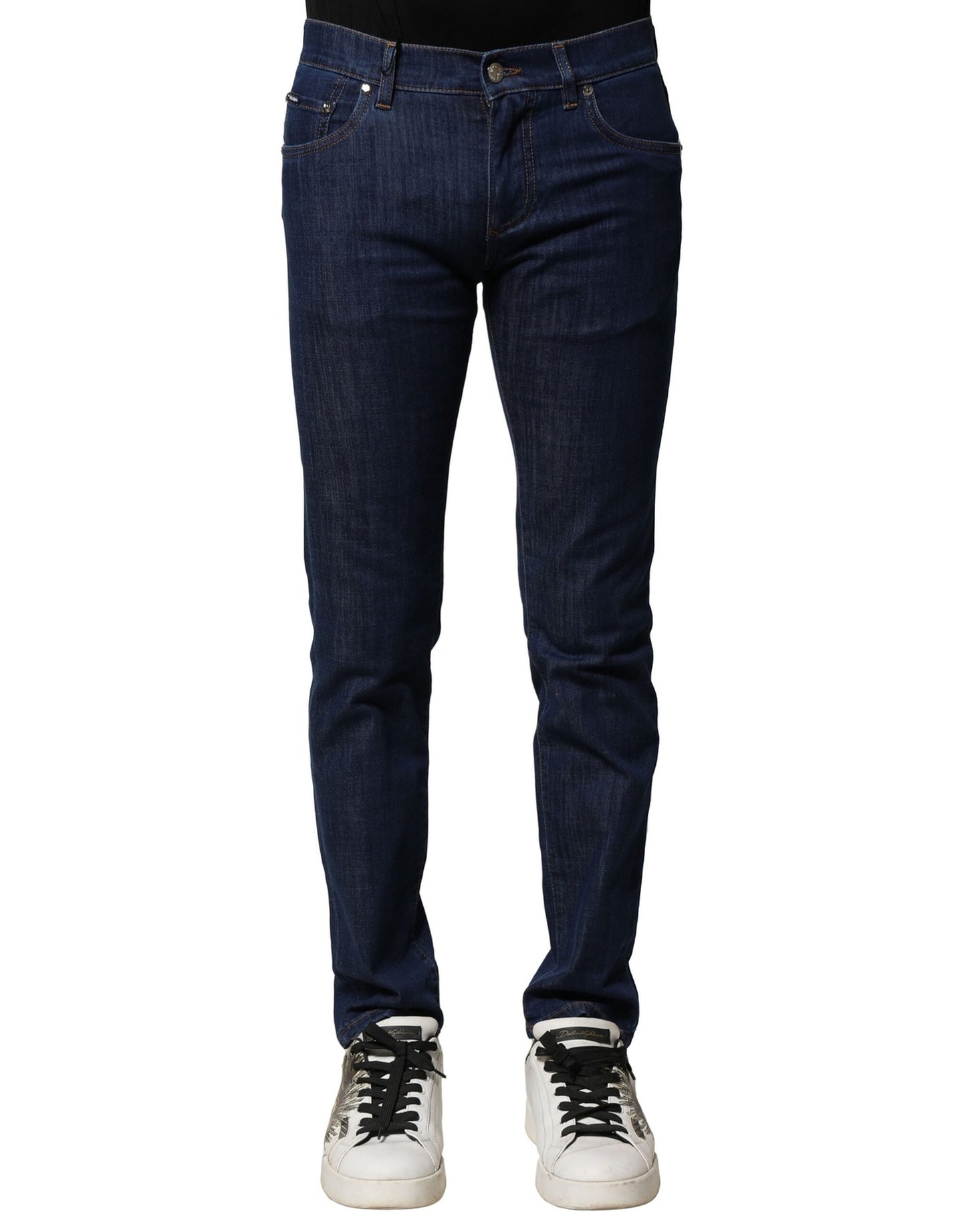 Blue Cotton Stretch Skinny Men Denim Jeans
