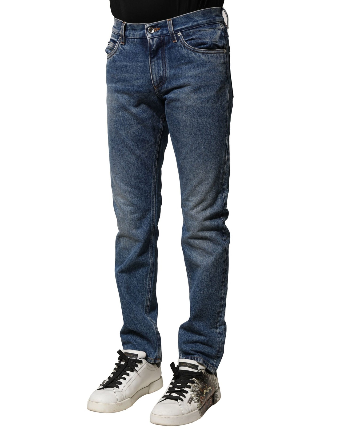 Blue Cotton Stretch Slim Fit Men Denim Jeans