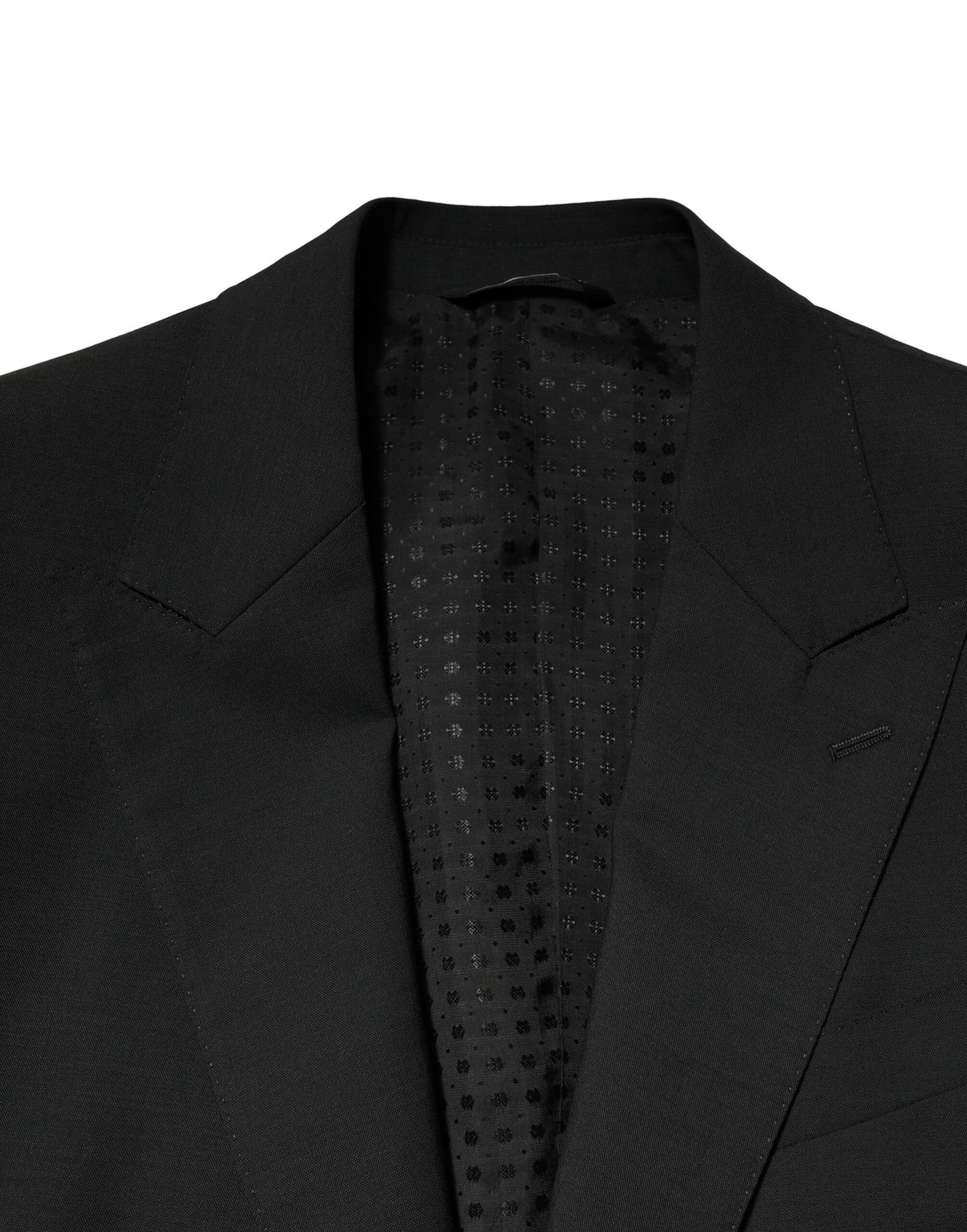 Black Wool 2 Piece Single Breasted Suit
