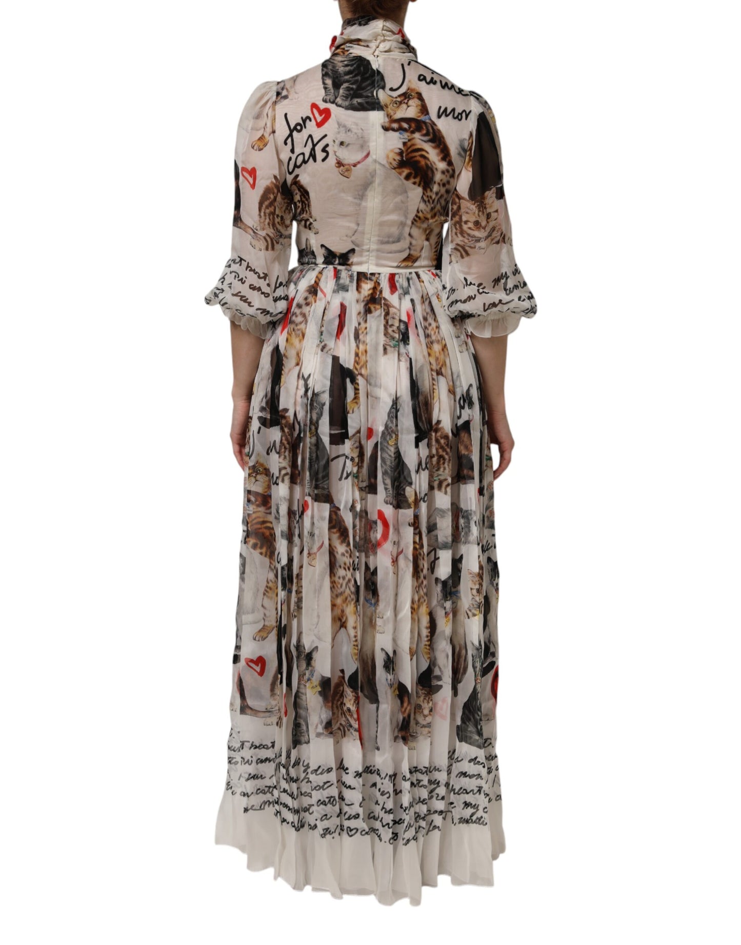 Multicolor Animal Print Silk Ascot Maxi Dress