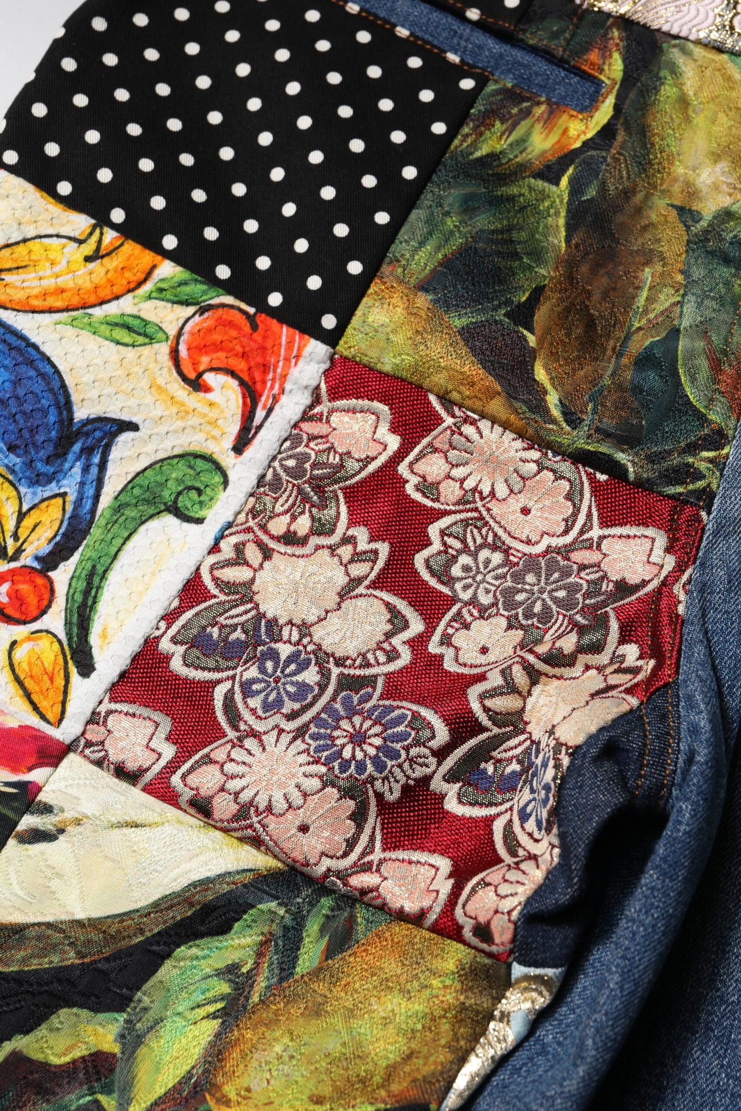 Blue AMBER Patchwork High Waist Denim Jeans