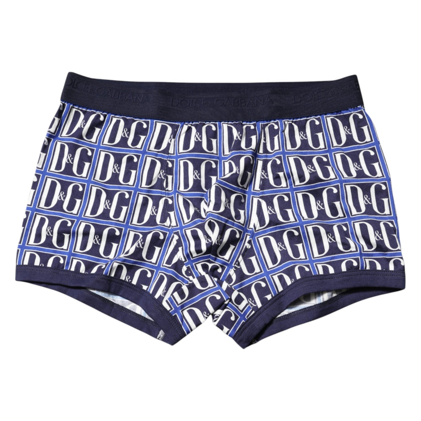 Blue Logo Print Regular Boxer Brief Underwear