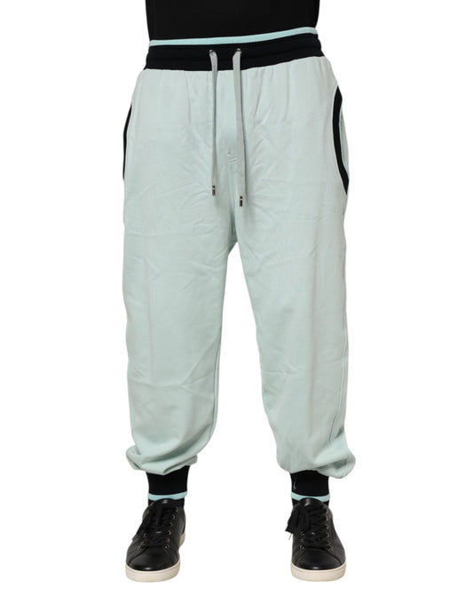 Light Green Cotton Men Jogger Sweatpants Pants