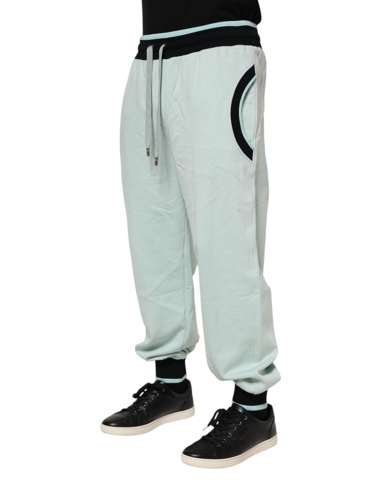 Light Green Cotton Men Jogger Sweatpants Pants