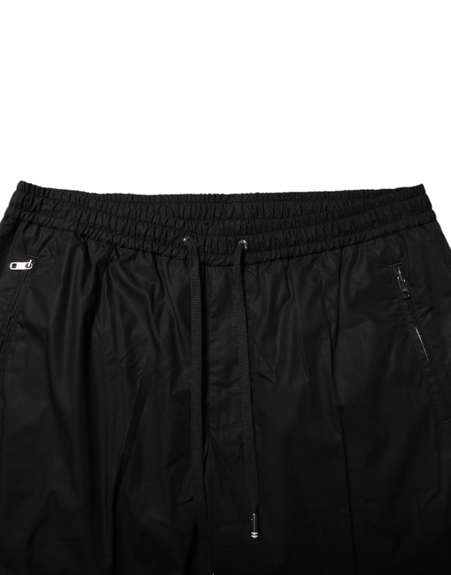 Black Cotton Logo Tape Men Jogger Pants