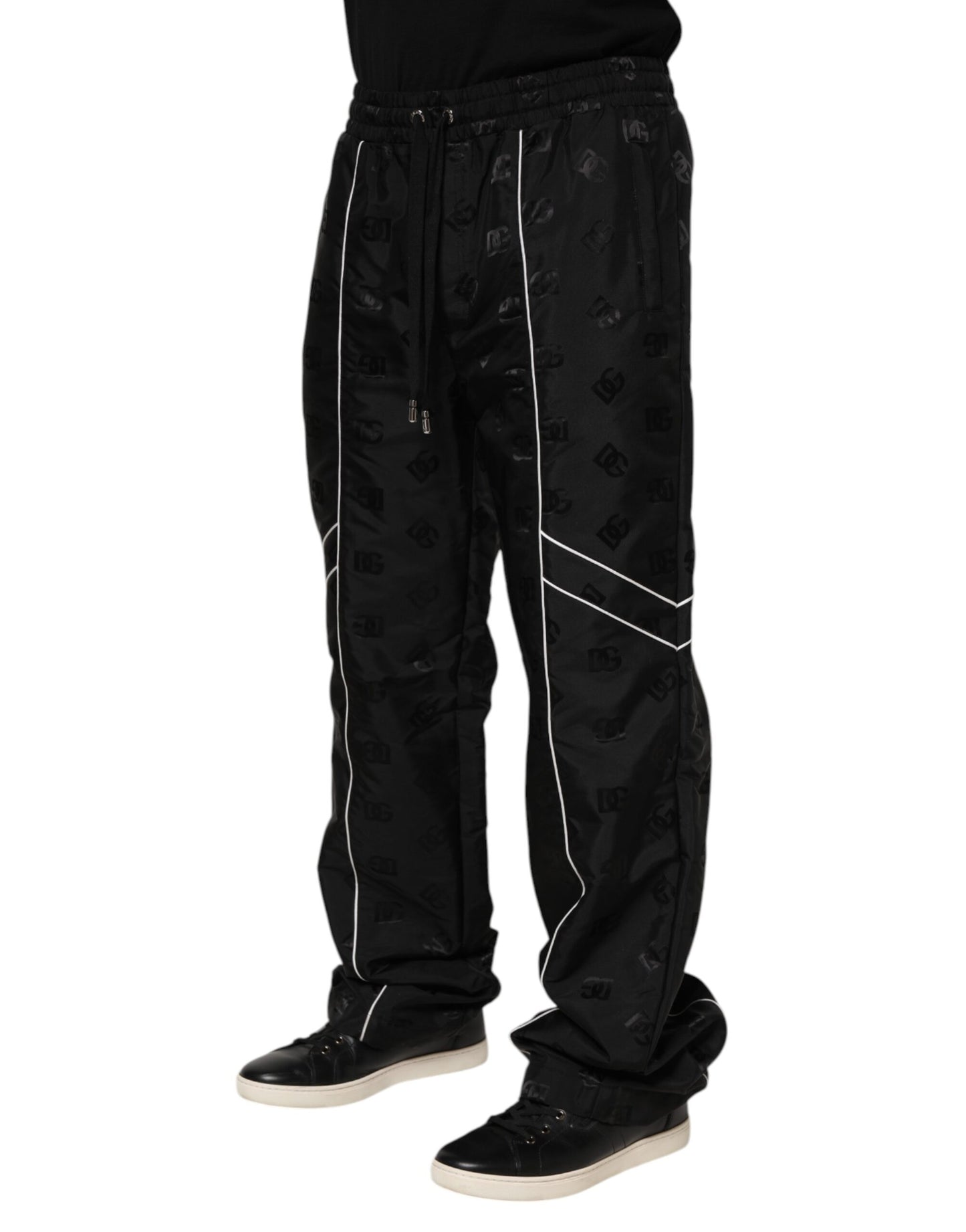 Black Cotton Straight Jogger Sweatpants Pants