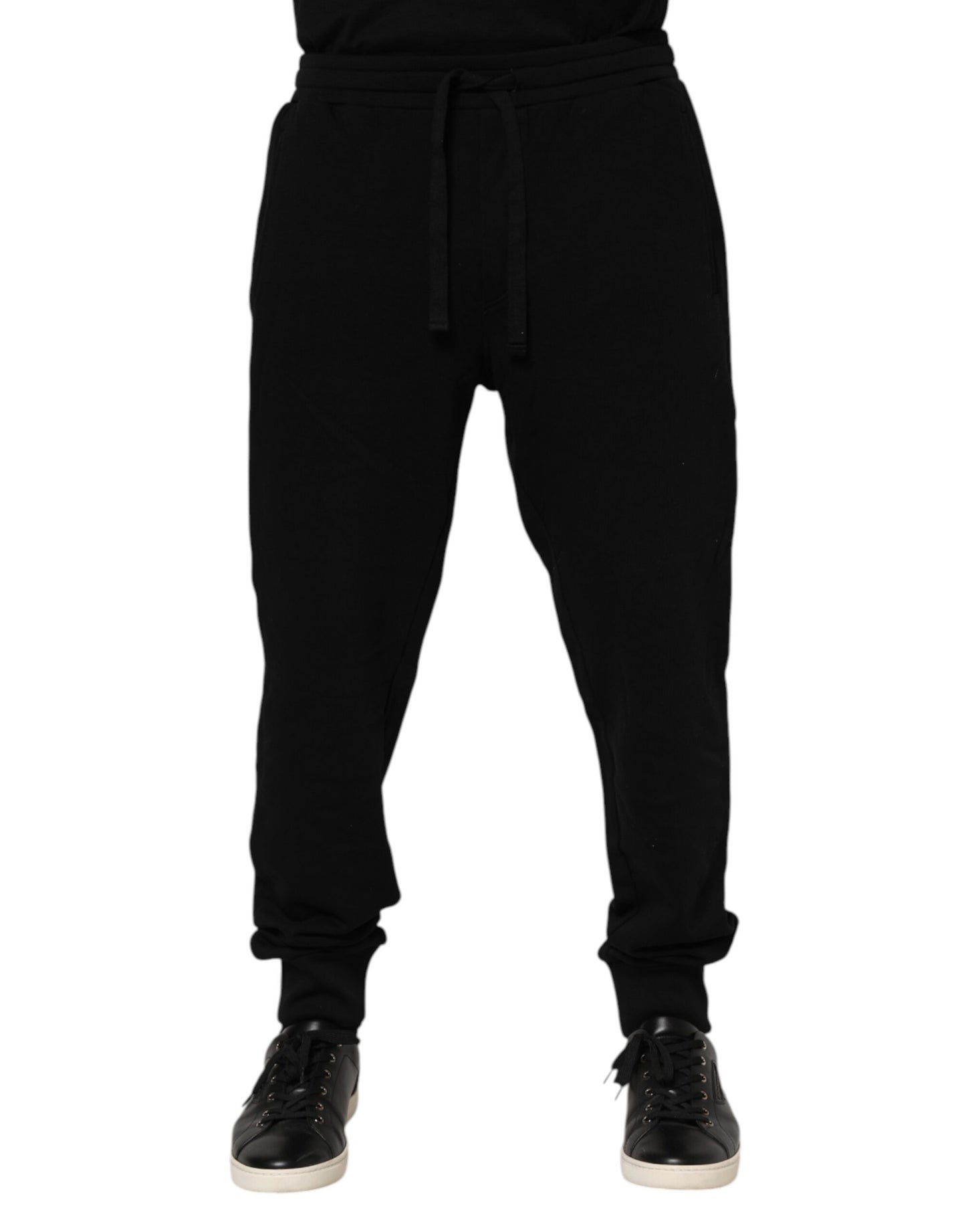 Black Cotton Crown Jogger Sweatpants Pants