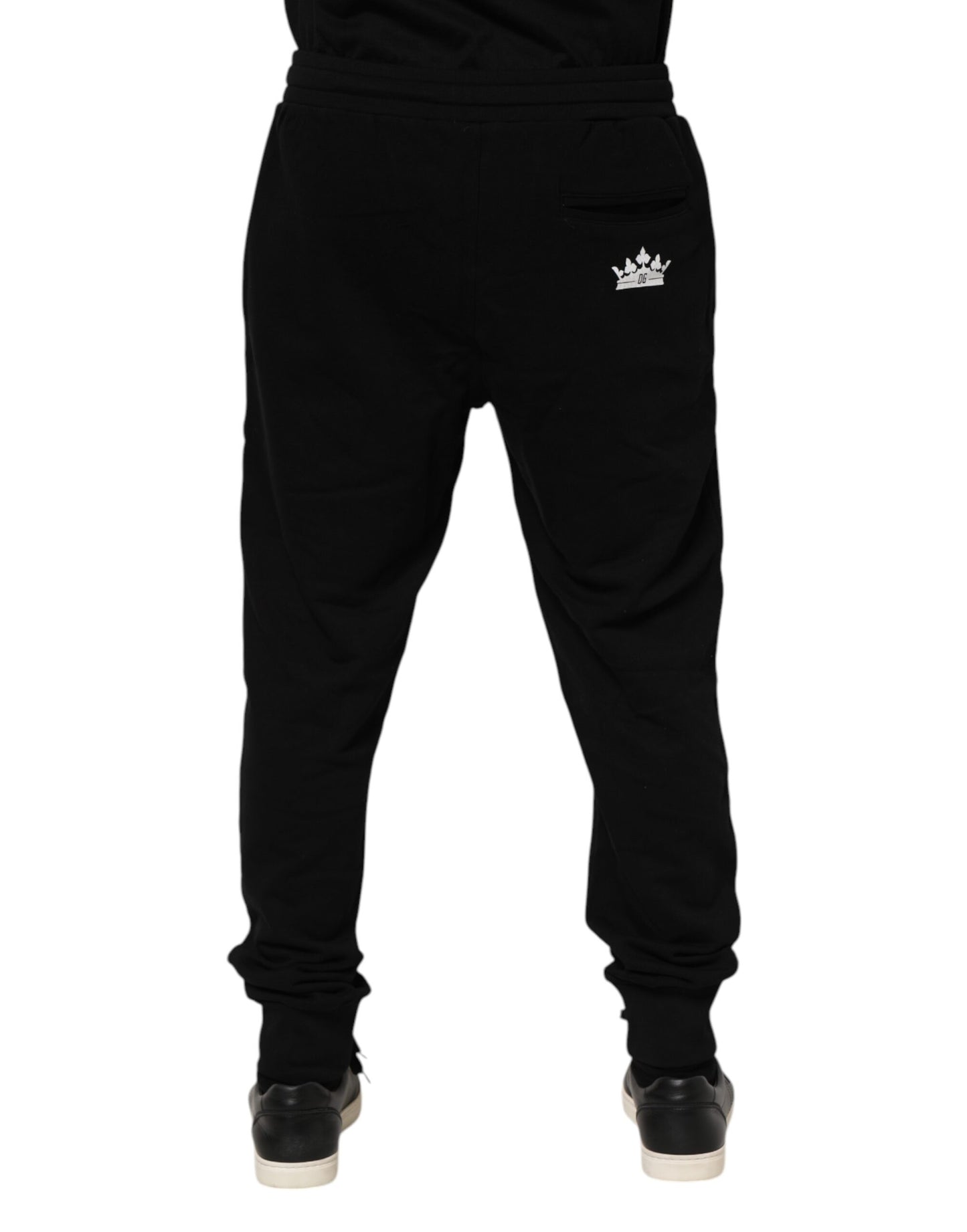 Black Cotton Crown Jogger Sweatpants Pants