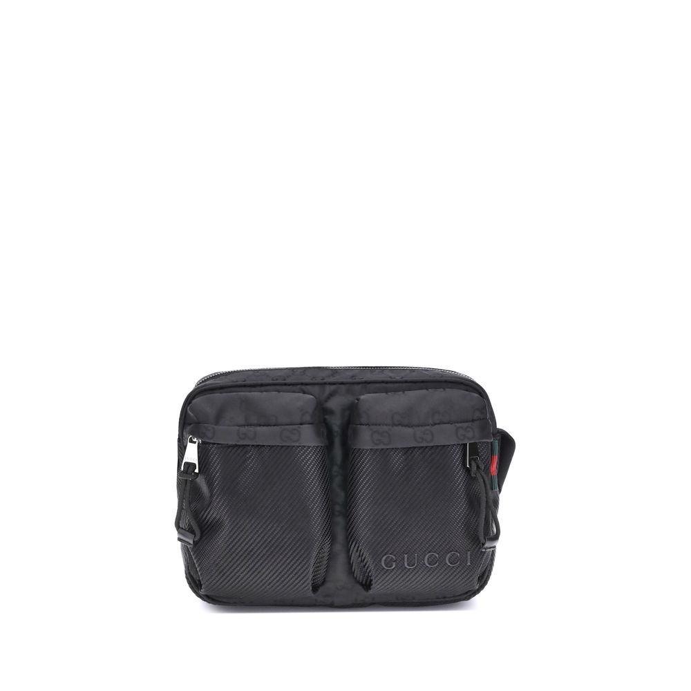 Black Polyester Shoulder Bag