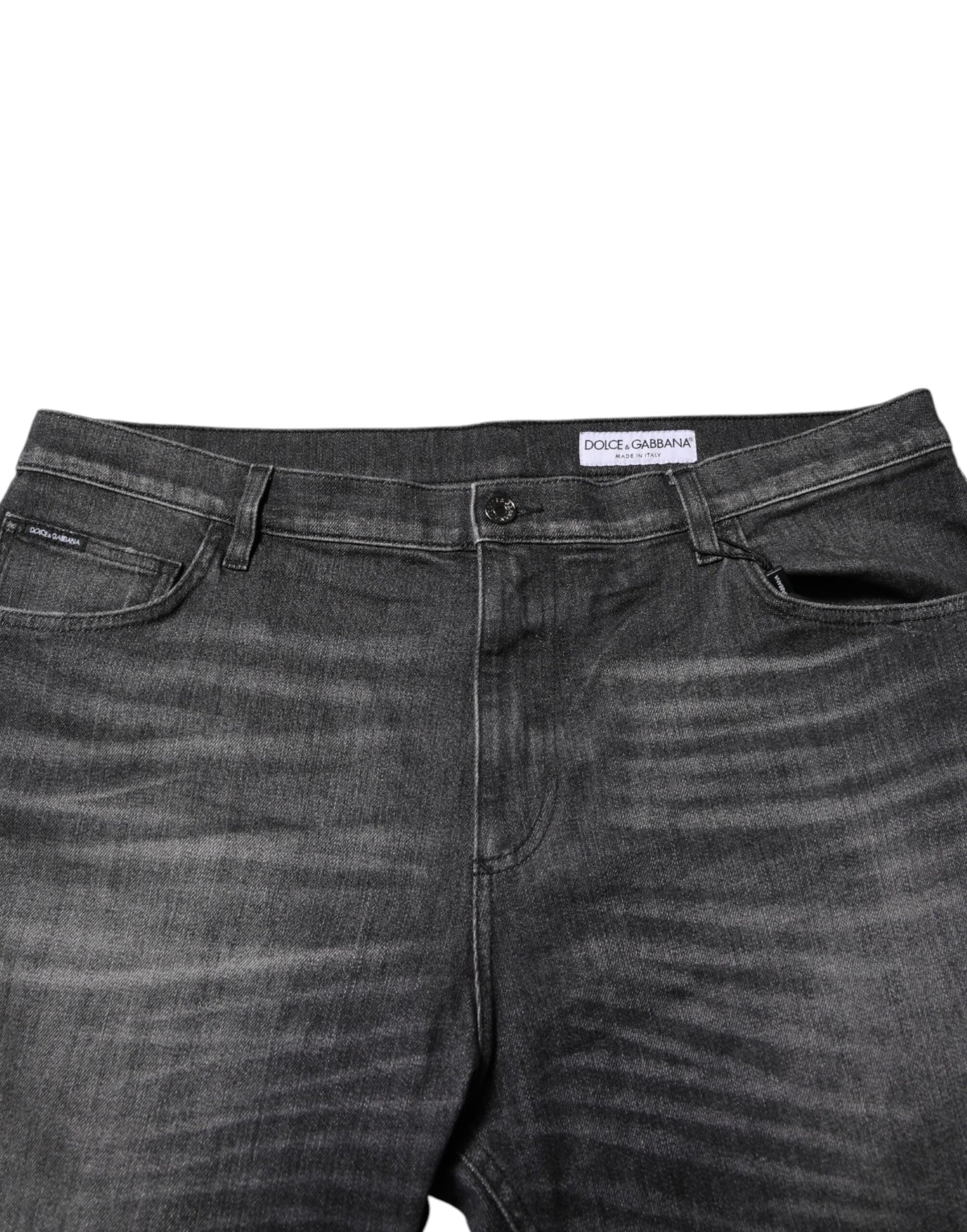 Gray Washed Cotton Loose Denim Jeans