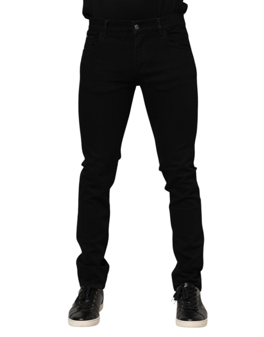 Dark Blue Cotton Logo Plaque GOLD Denim Jeans