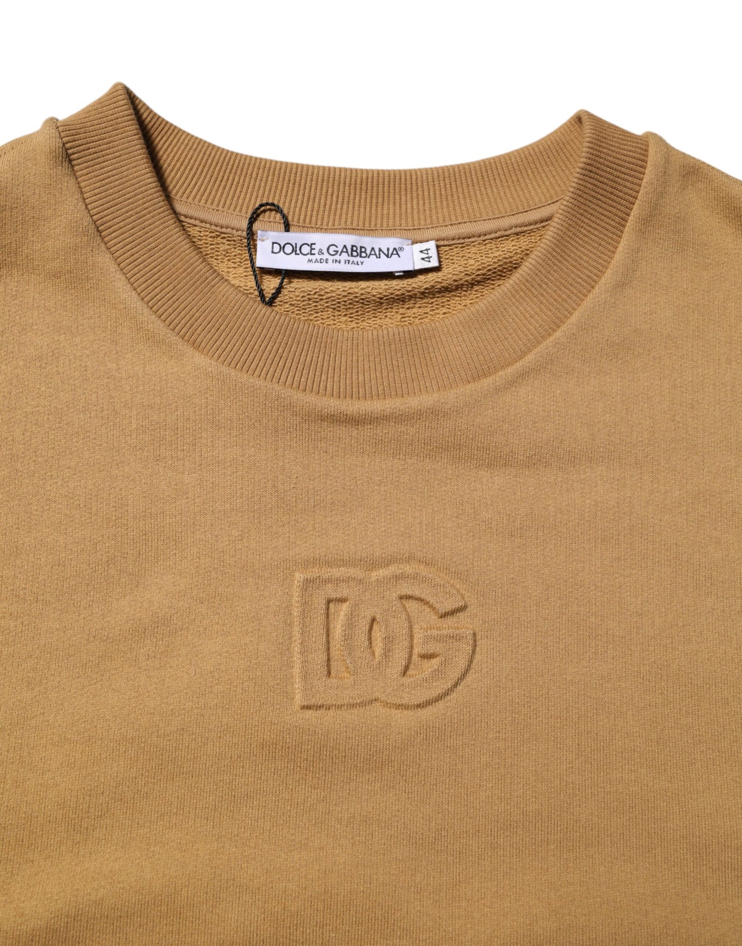 Mustard Cotton DG Embossed Pullover Sweater