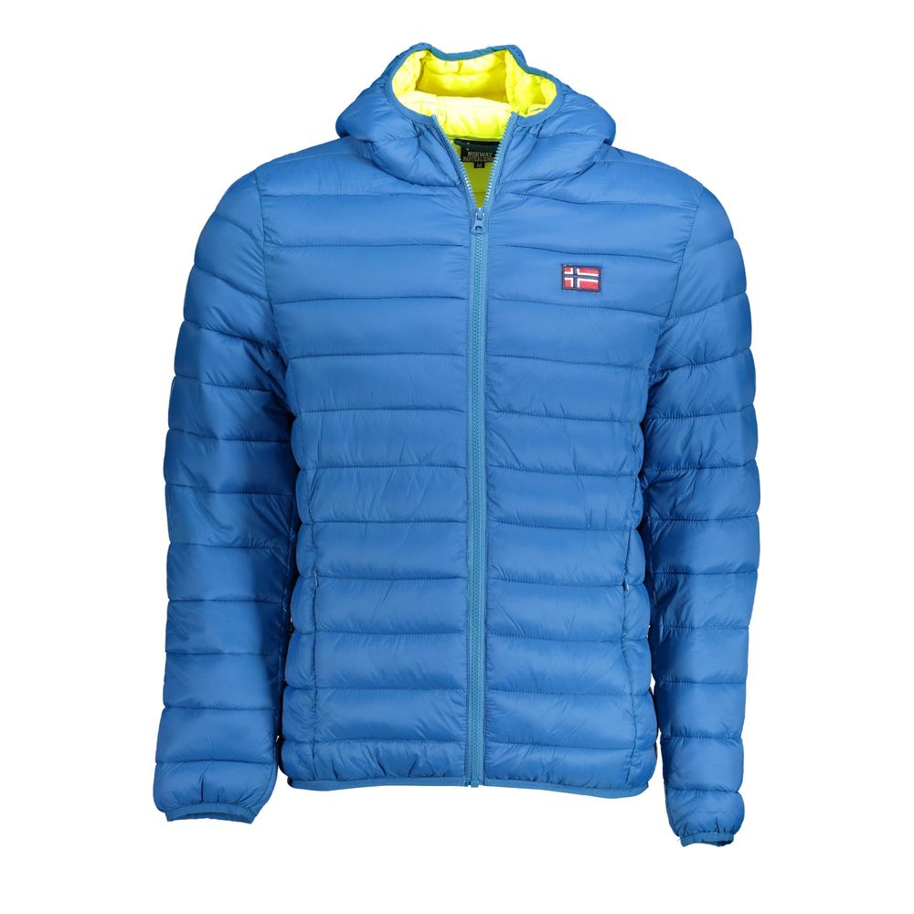 Blue Polyamide Men Jacket