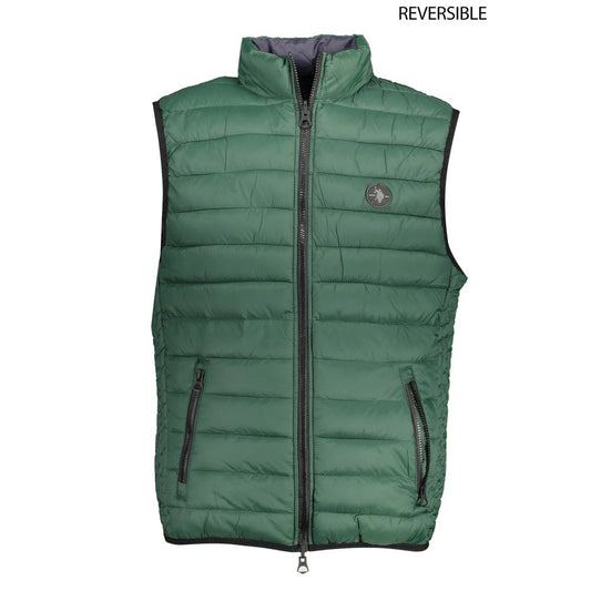 Green Nylon Sleveless Jacket