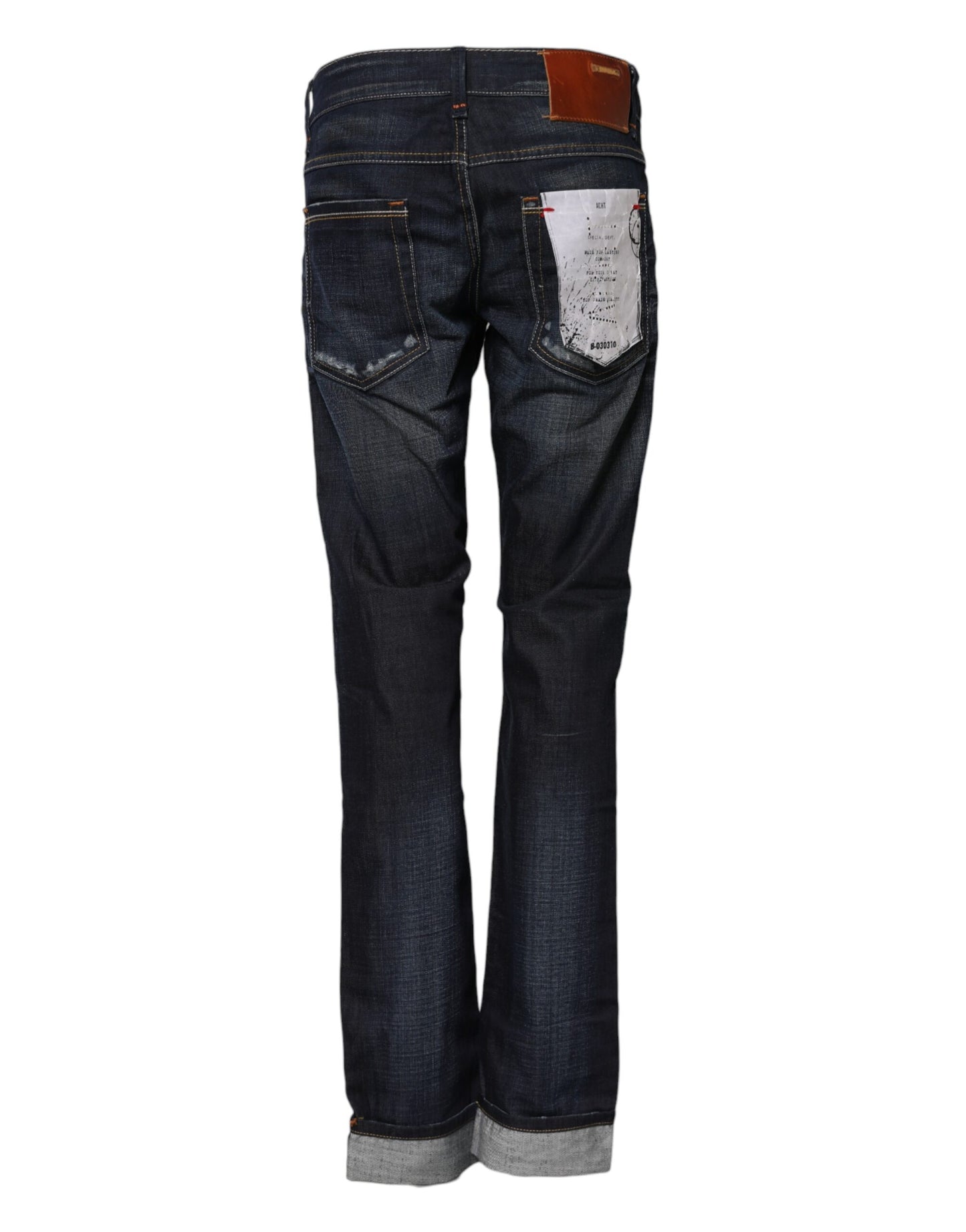 Blue Washed Cotton Mid Waist Flared Denim Jeans