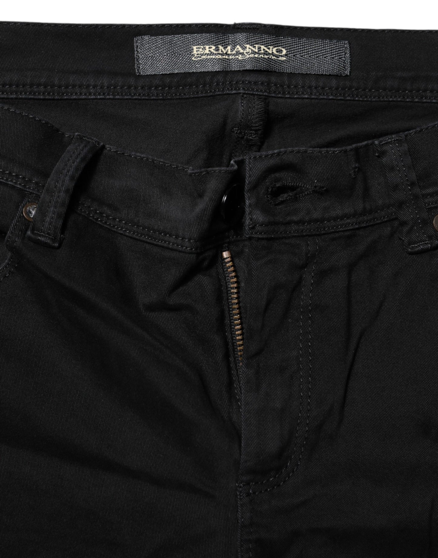 Black Cotton Stretch Flared Bootcut Denim Jeans