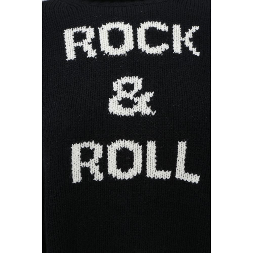 Black Merino Wool Sweatshirt