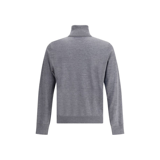 Gray Fleece Wool Turtleneck
