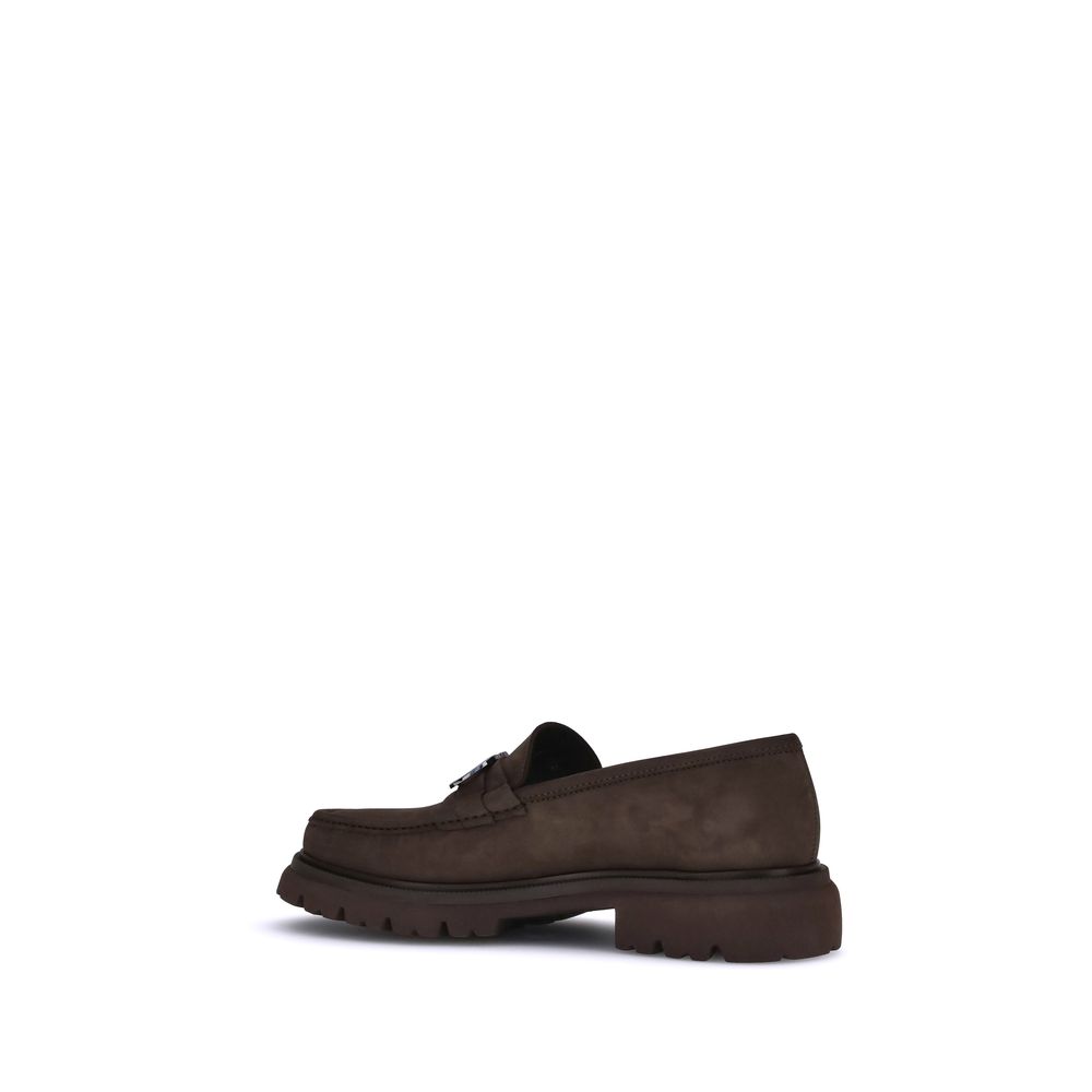 Brown Calf Leather Bos Taurus Slip-On Loafers