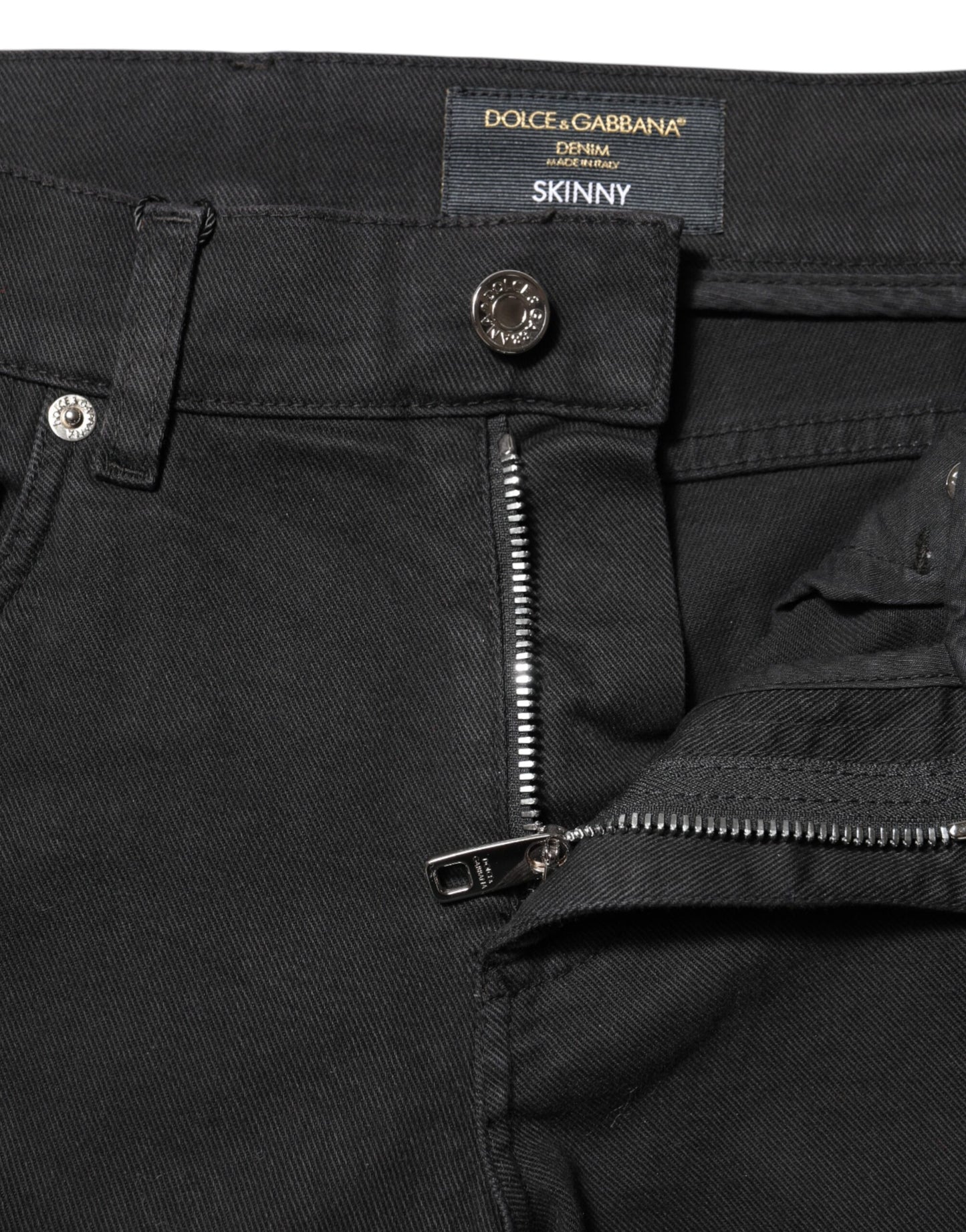 Black Tattered White Lining Skinny Denim Jeans