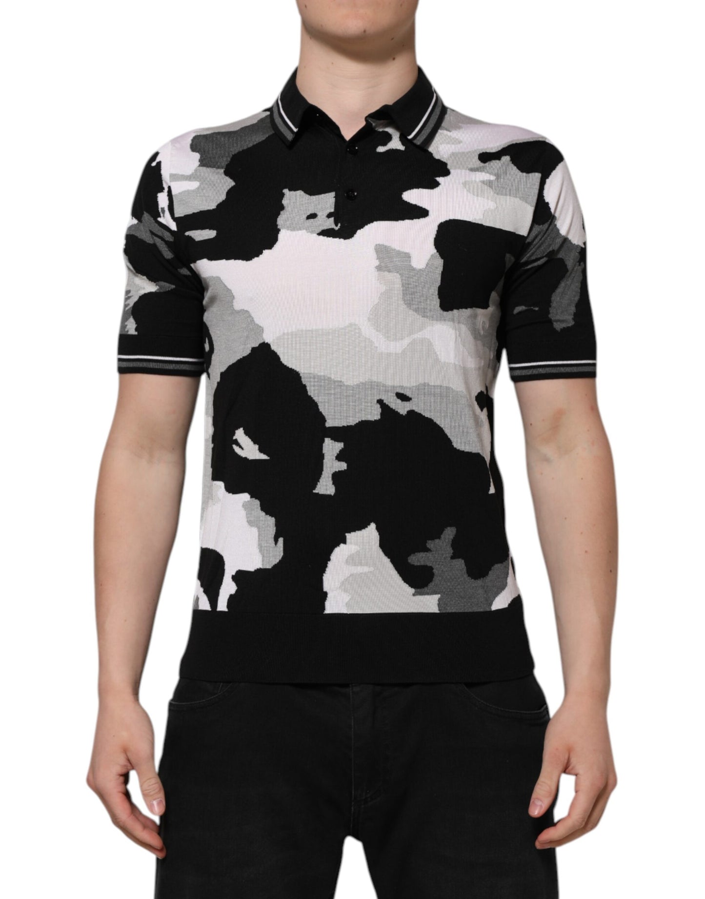 Multicolor Camouflage Collared Polo T-shirt
