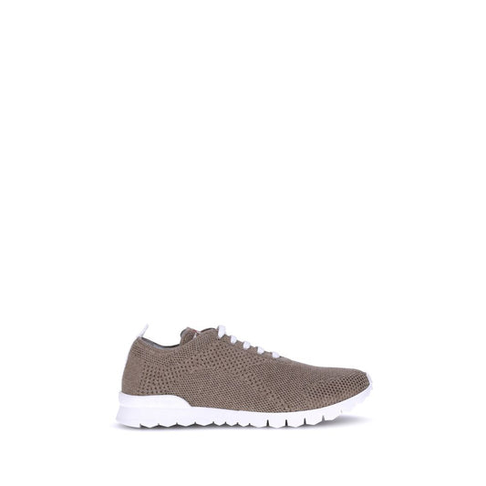 Brown Cotton Athletic Sneakers