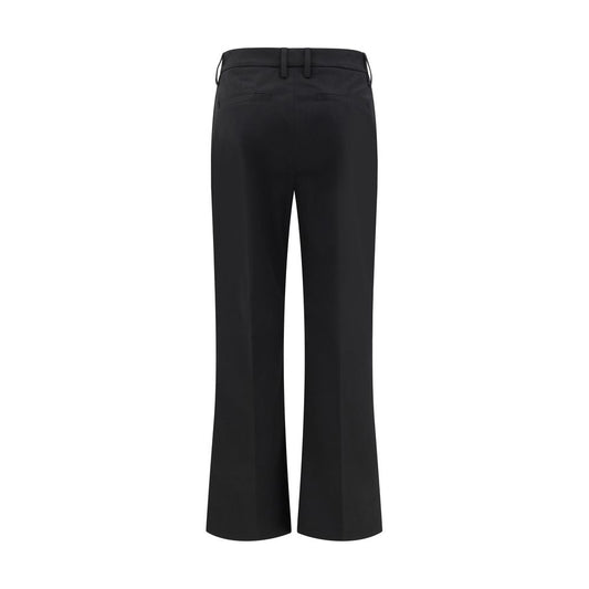 Black Cotton Flared Pants
